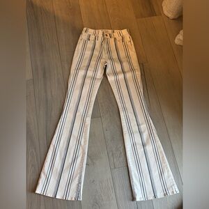 Striped White and Navy Jeans